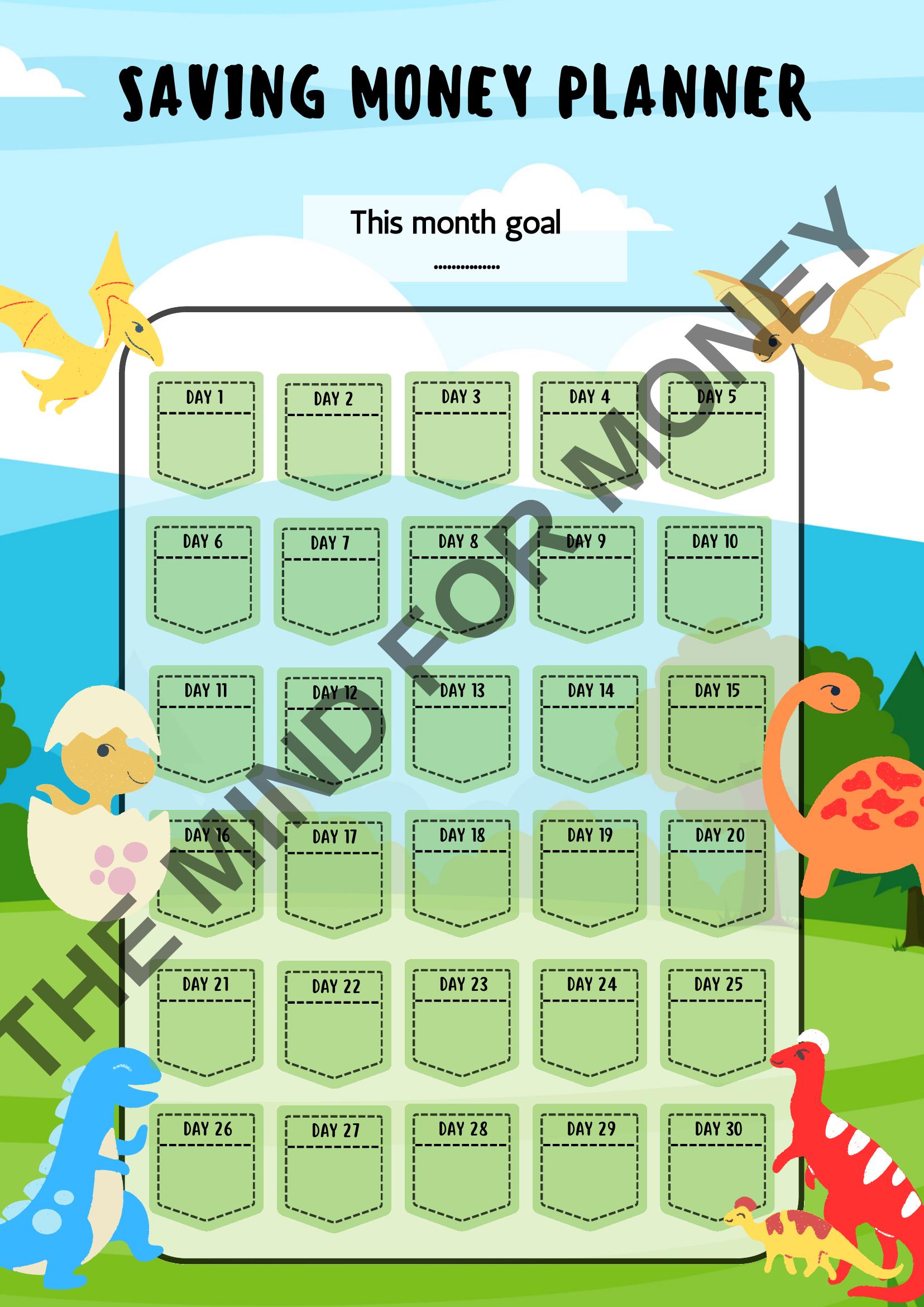 Saving Money Planner 30 days